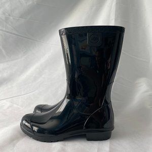 used Ugg Kids Youth Raana Rain Boots Rubber Waterproof Black Size 5
